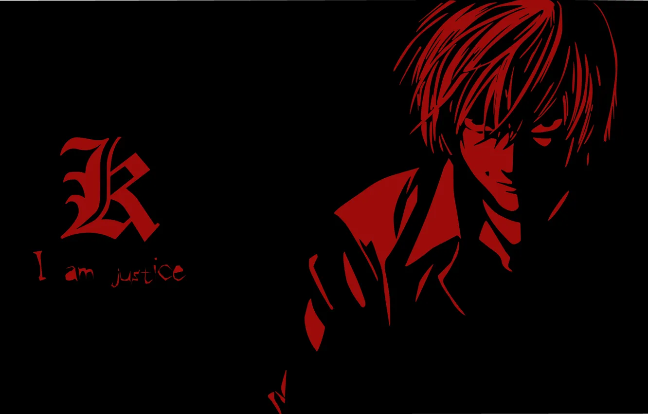 Photo wallpaper minimalism, guy, Death Note, black background, Light Yagami, Dead Note