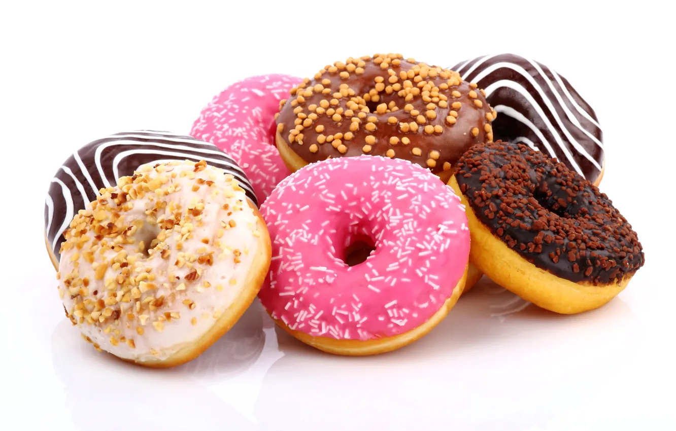 Photo wallpaper donuts, cakes, glaze, donuts