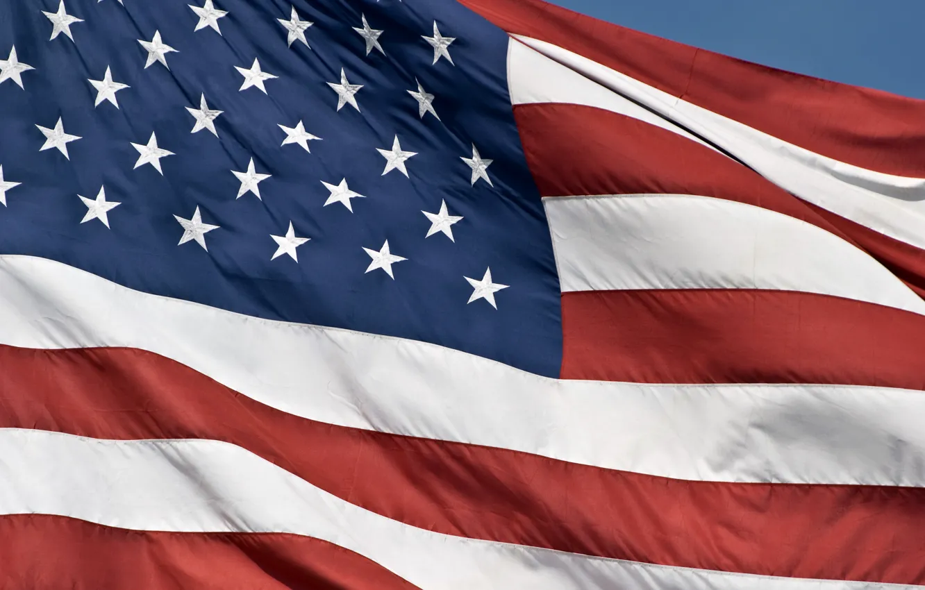 Photo wallpaper colors, United States, flag, waving