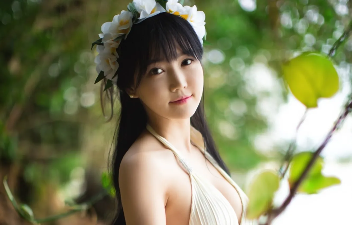 Photo wallpaper girl, blouse, long hair, smile, beautiful, pretty, lips, face