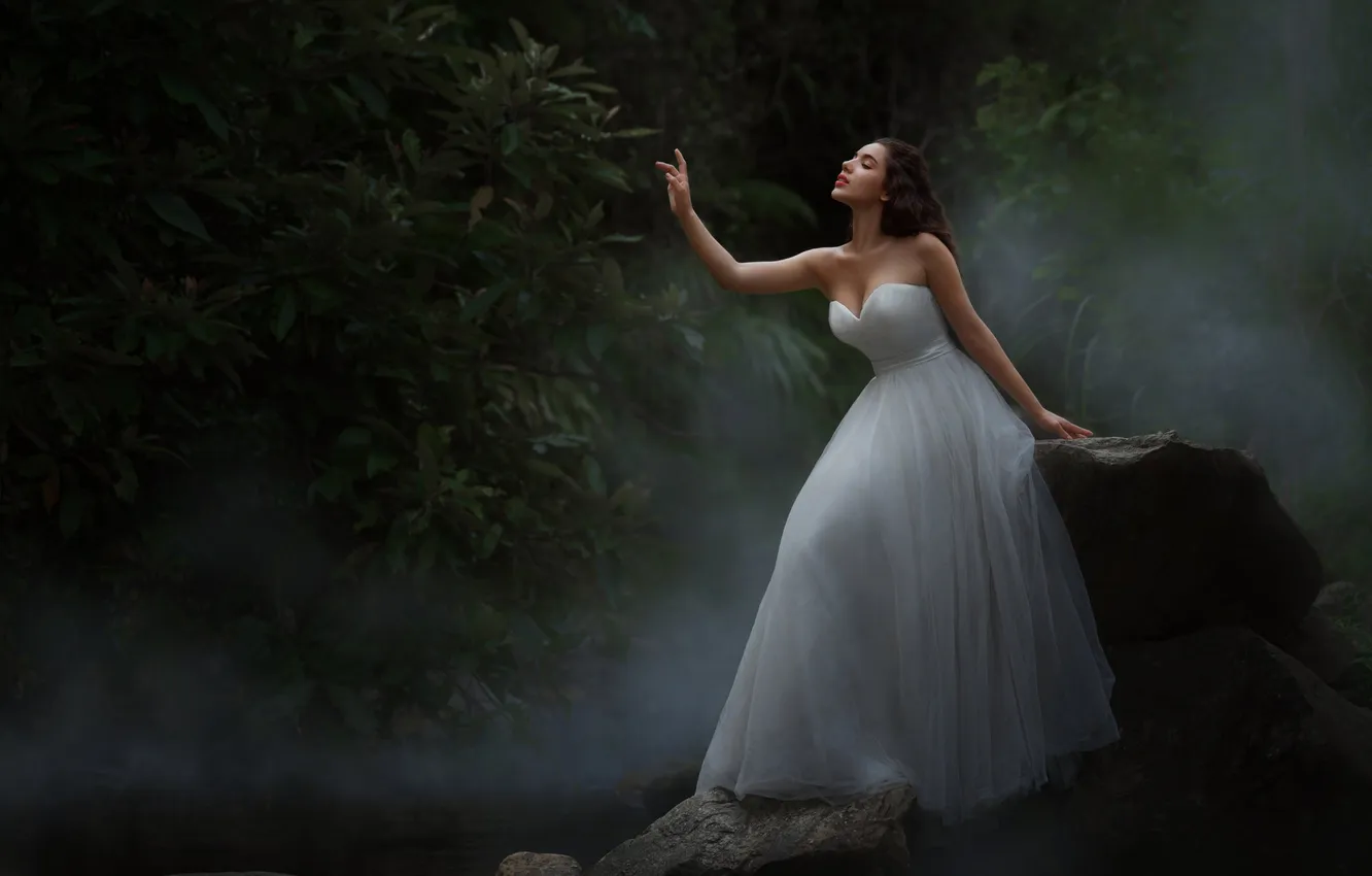 Photo wallpaper summer, look, girl, nature, pose, style, dress, Nicole Lau