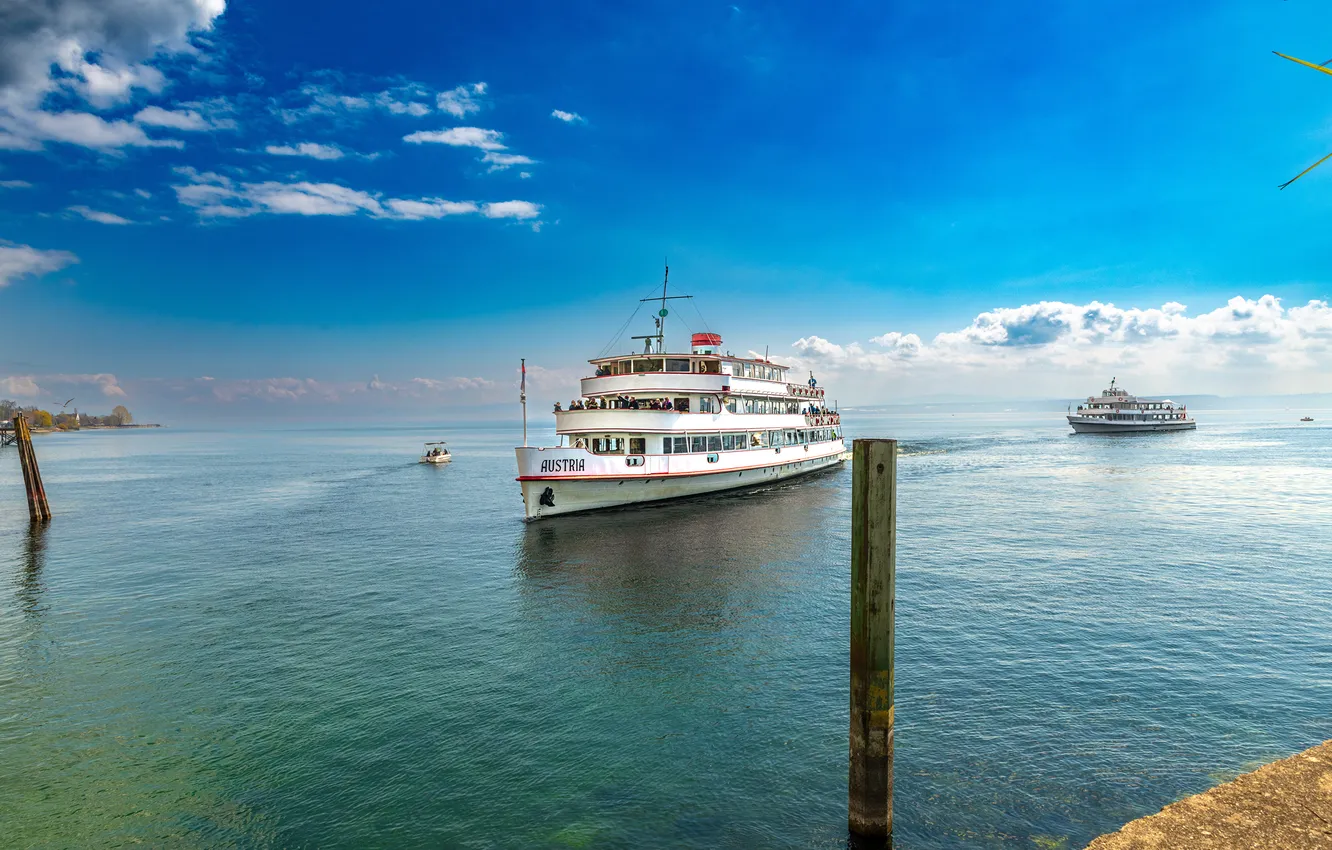 Photo wallpaper Lake, Bodensee, Germany ., River court