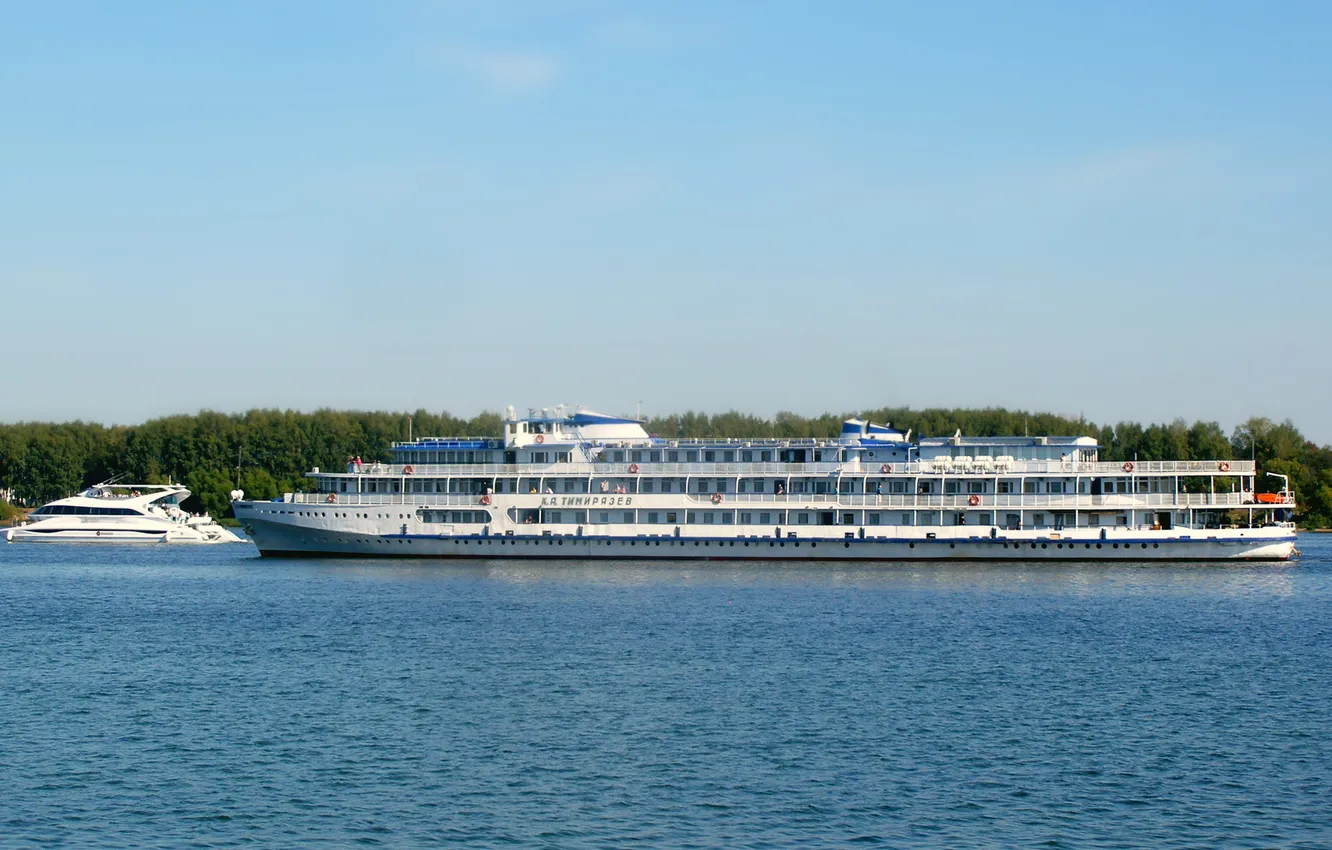 Photo wallpaper ship, cruise, river