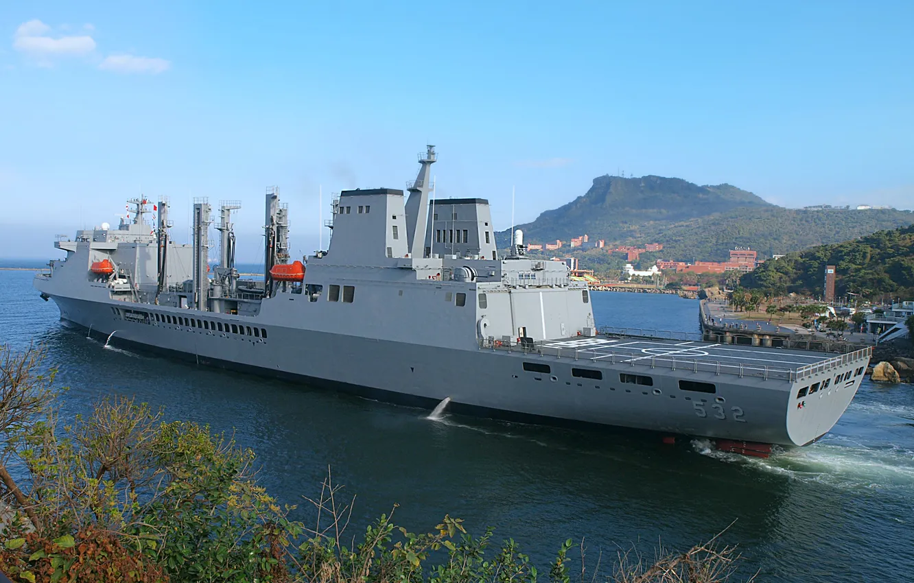Photo wallpaper Taiwan, the supply ship, AOE-532, ROCS Pan Shi