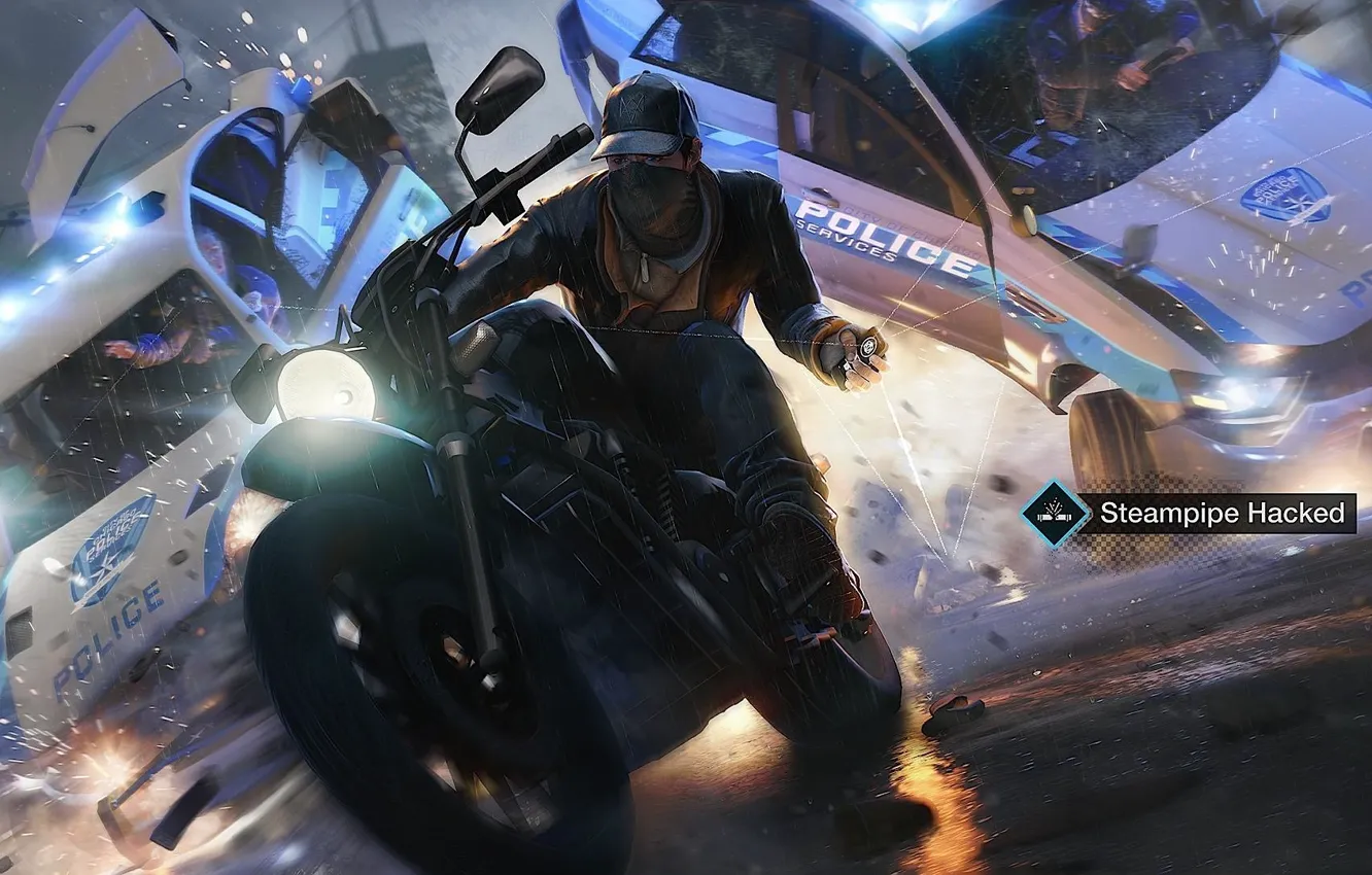 Photo wallpaper crash, games, Phone, Link, Watch Dogs, Aiden Pearce