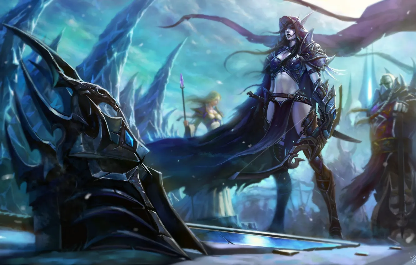 Photo wallpaper World of Warcraft, wow, lady, Sylvanas Windrunner, Wrath Of The Lich King, Saurfang, wotlk, Jaina …