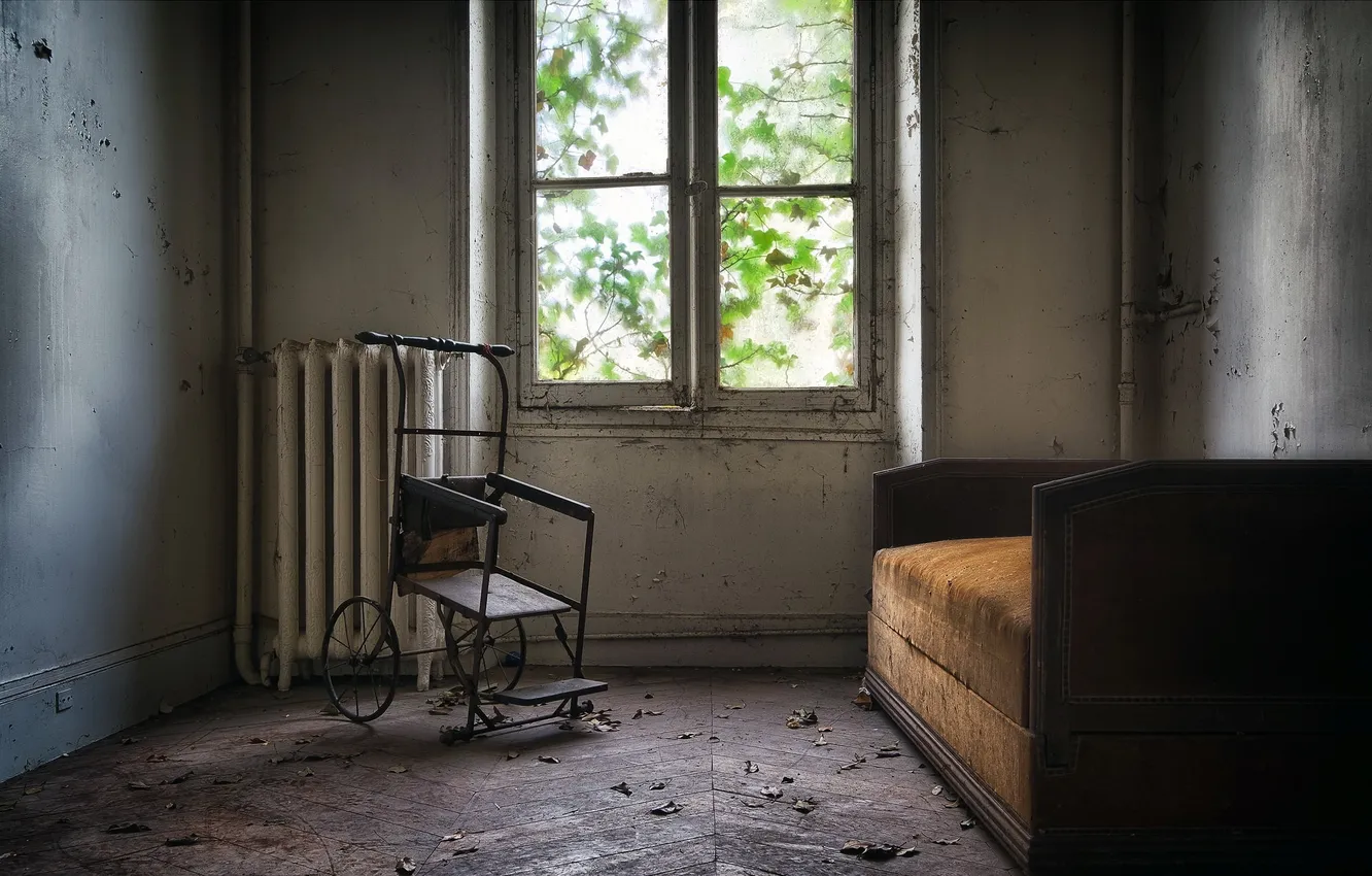 Photo wallpaper bed, window, chair