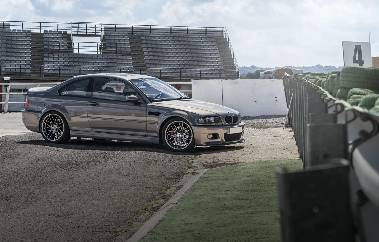 Photo wallpaper BMW, BMW, profile, grey, grey, E46
