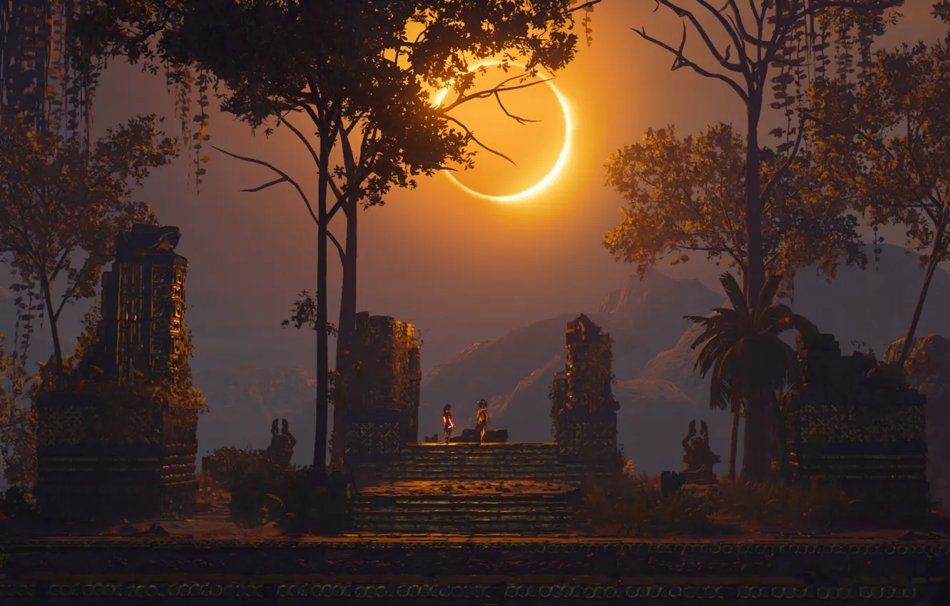Photo wallpaper Eclipse, Eclipse, Shadow of the Tomb Raider