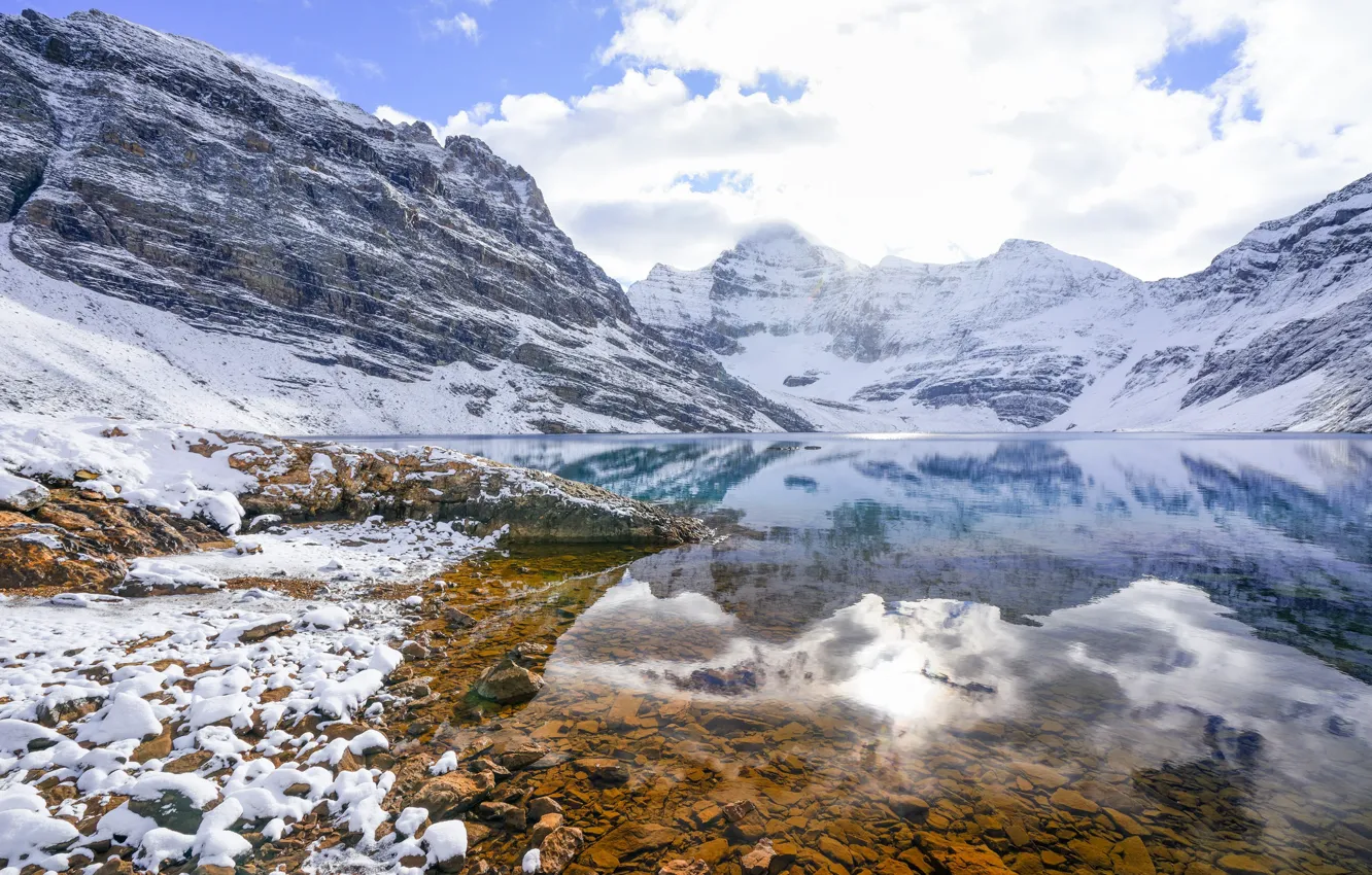 Photo wallpaper landscape, nature, Mount Biddle, Lake McArthur