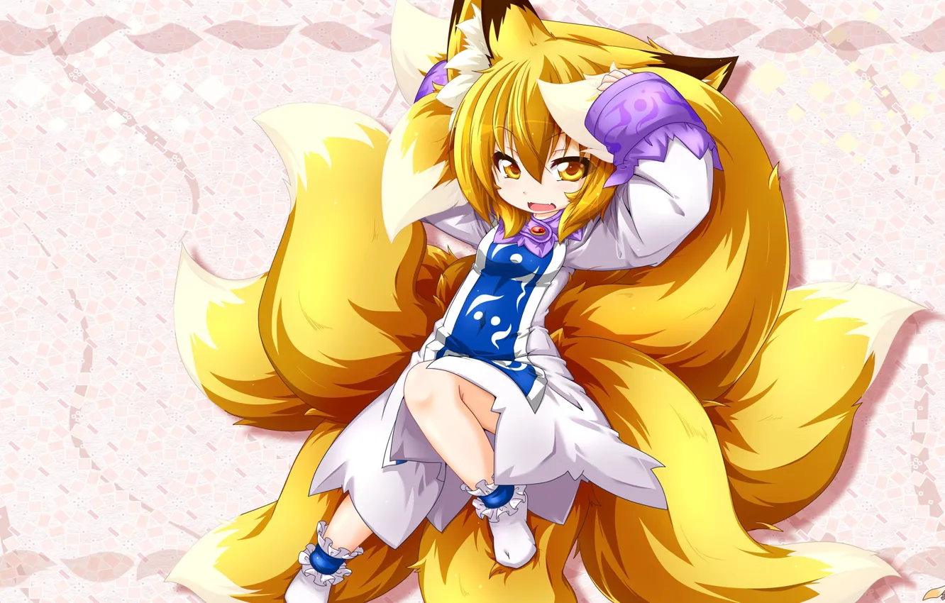 Photo wallpaper girl, tail, touhou, Touhou