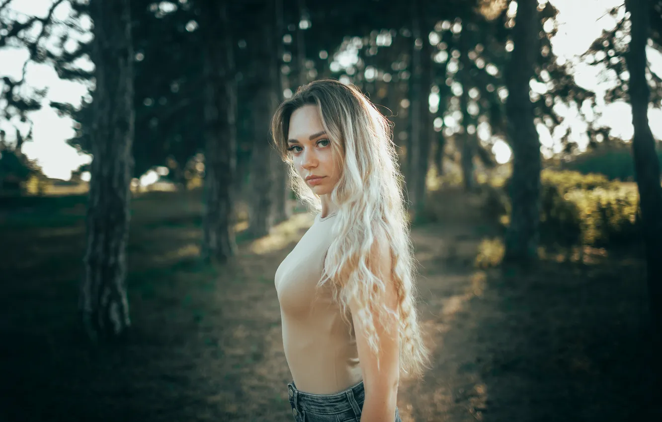 Photo wallpaper woman, young, beautiful, model, portrait, long-haired