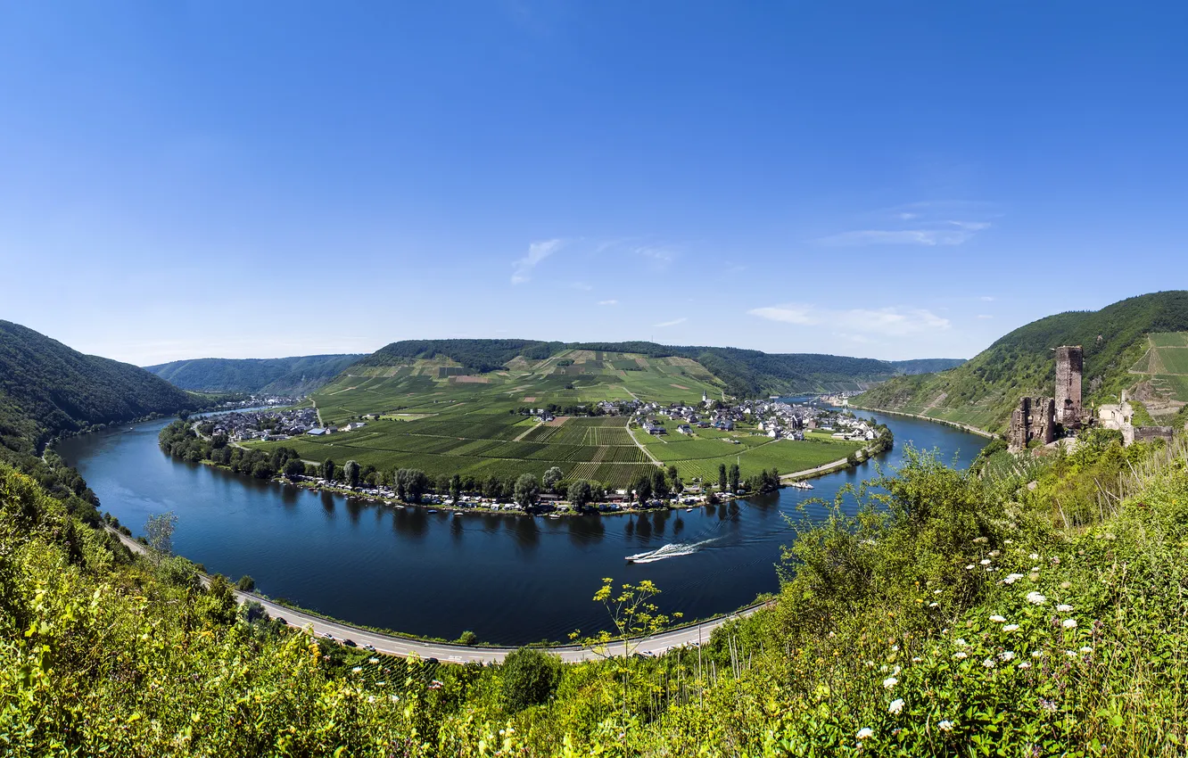 Photo wallpaper nature, river, Germany, Germany, river Mosel
