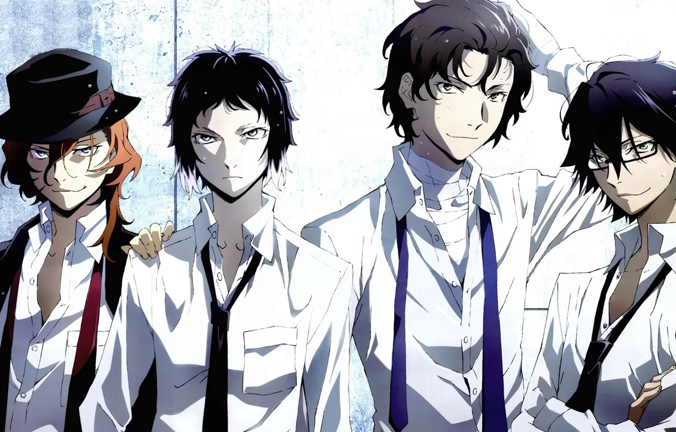 Photo wallpaper guys, the second season, Bungou Stray Dogs, Stray Dogs: A Literary Genius
