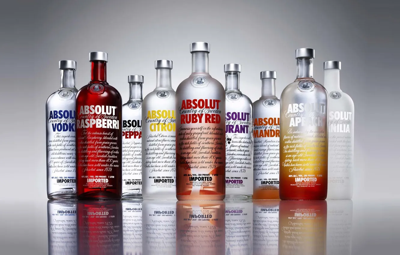 Photo wallpaper bottle, vodka, Absolut