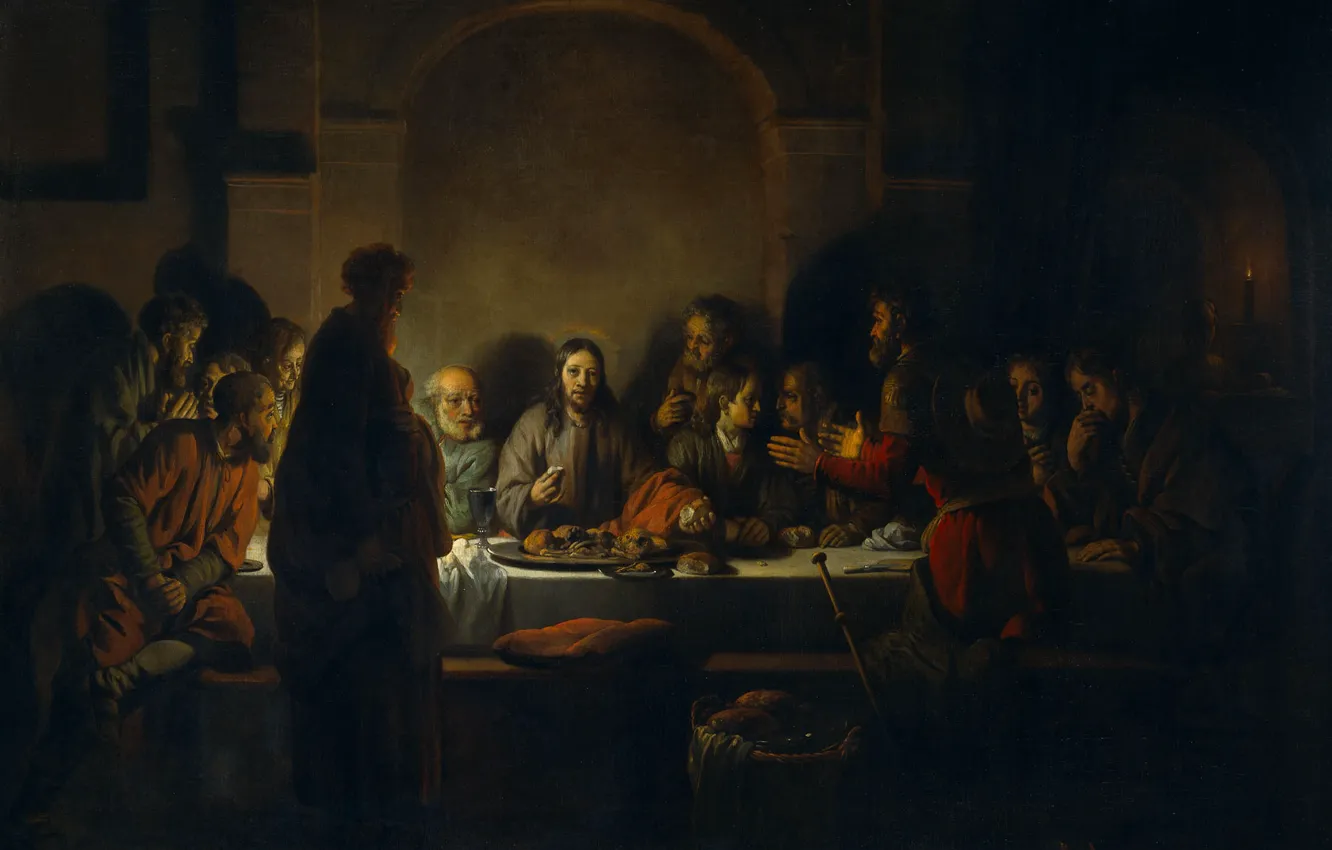 Photo wallpaper picture, mythology, The Last Supper, Of gerbrand van den Eckhout