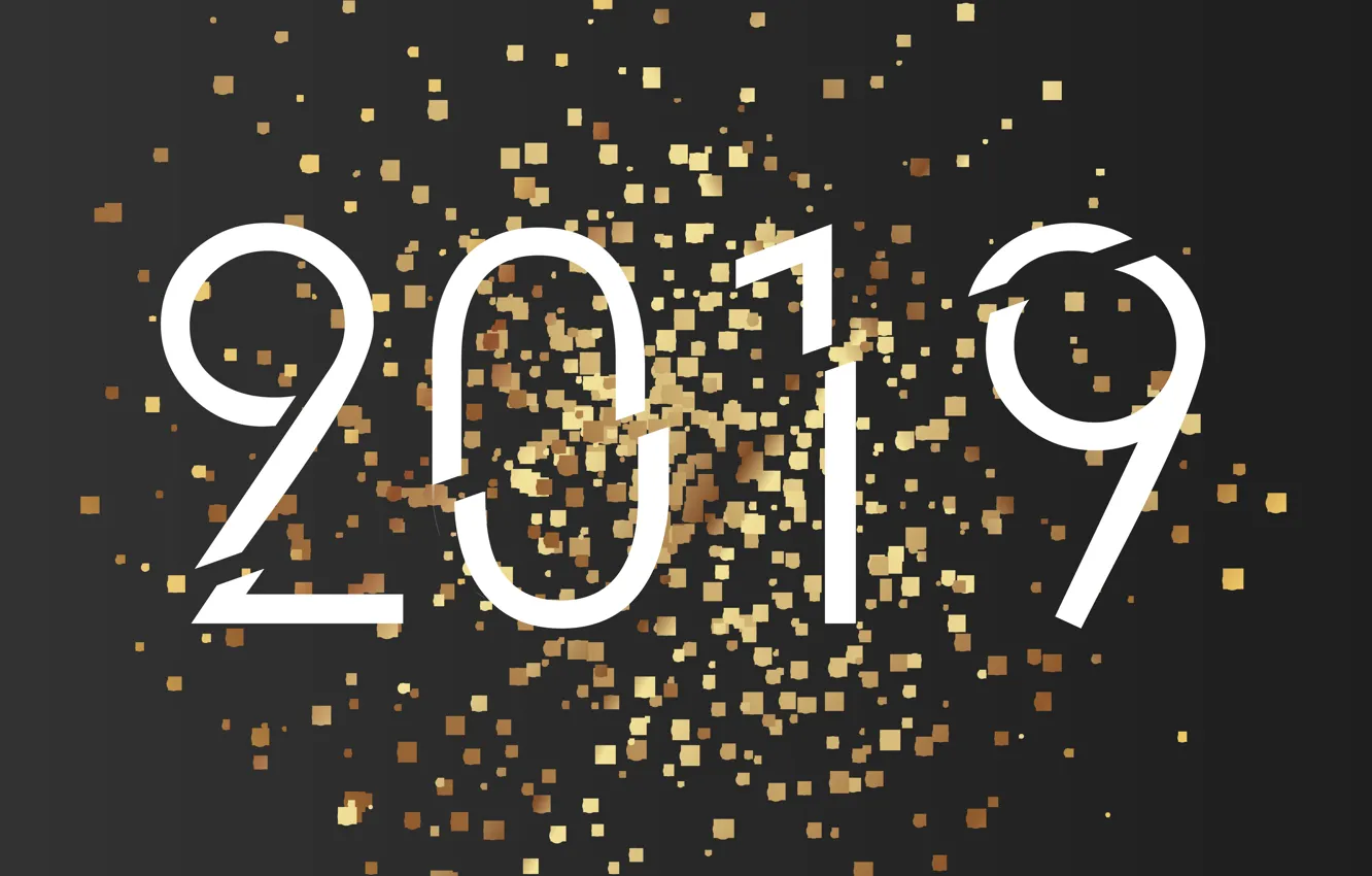 Photo wallpaper gold, new year, figures, golden, black background, black, background, New Year