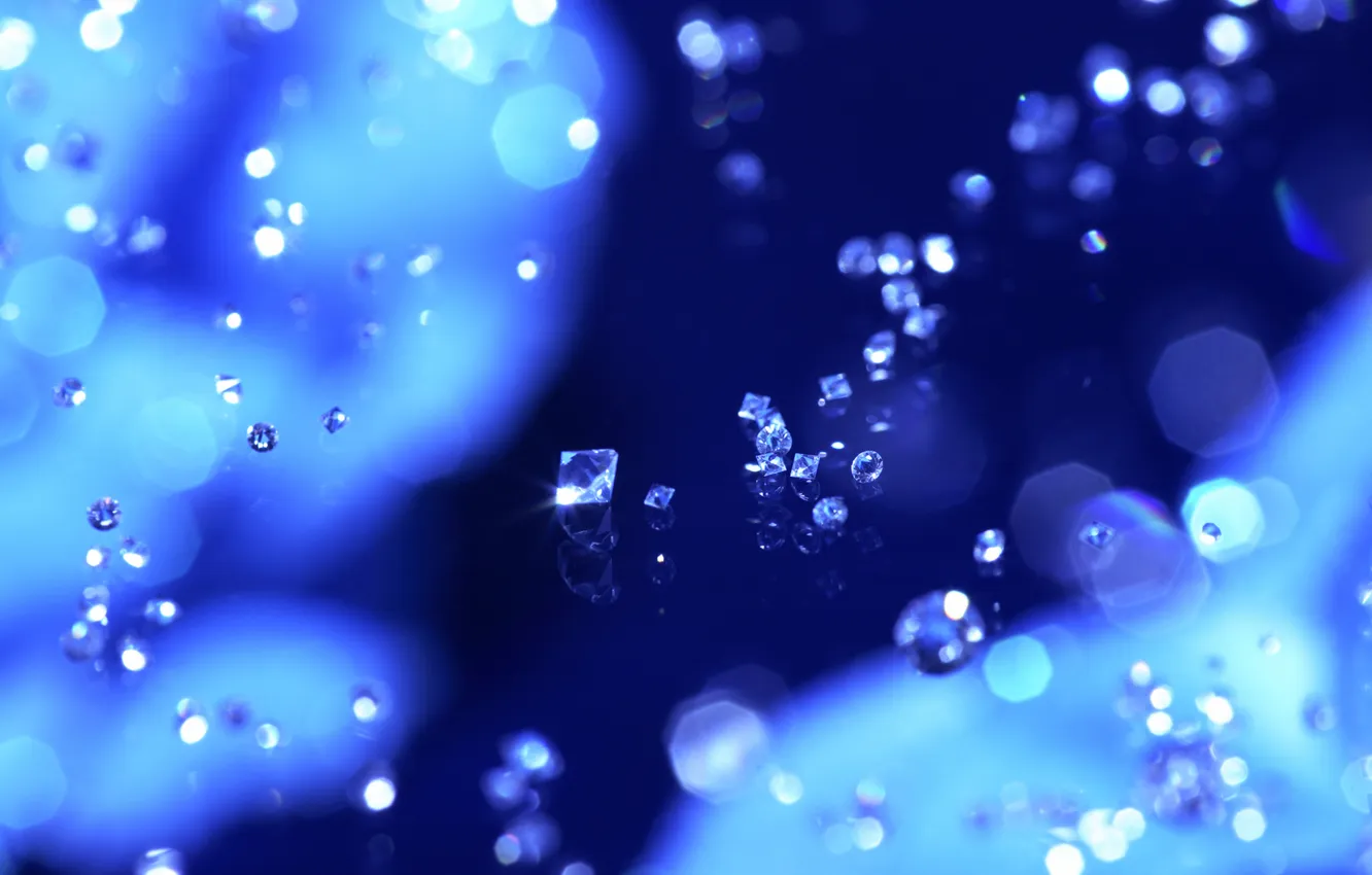Photo wallpaper blue, background, diamonds, placer