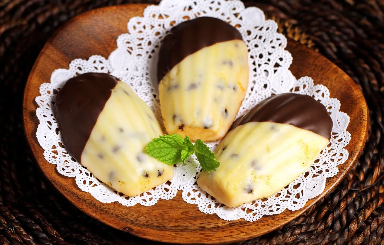 Photo wallpaper chocolate, cookies, plate, sweets, cake, dessert, cakes, sweet