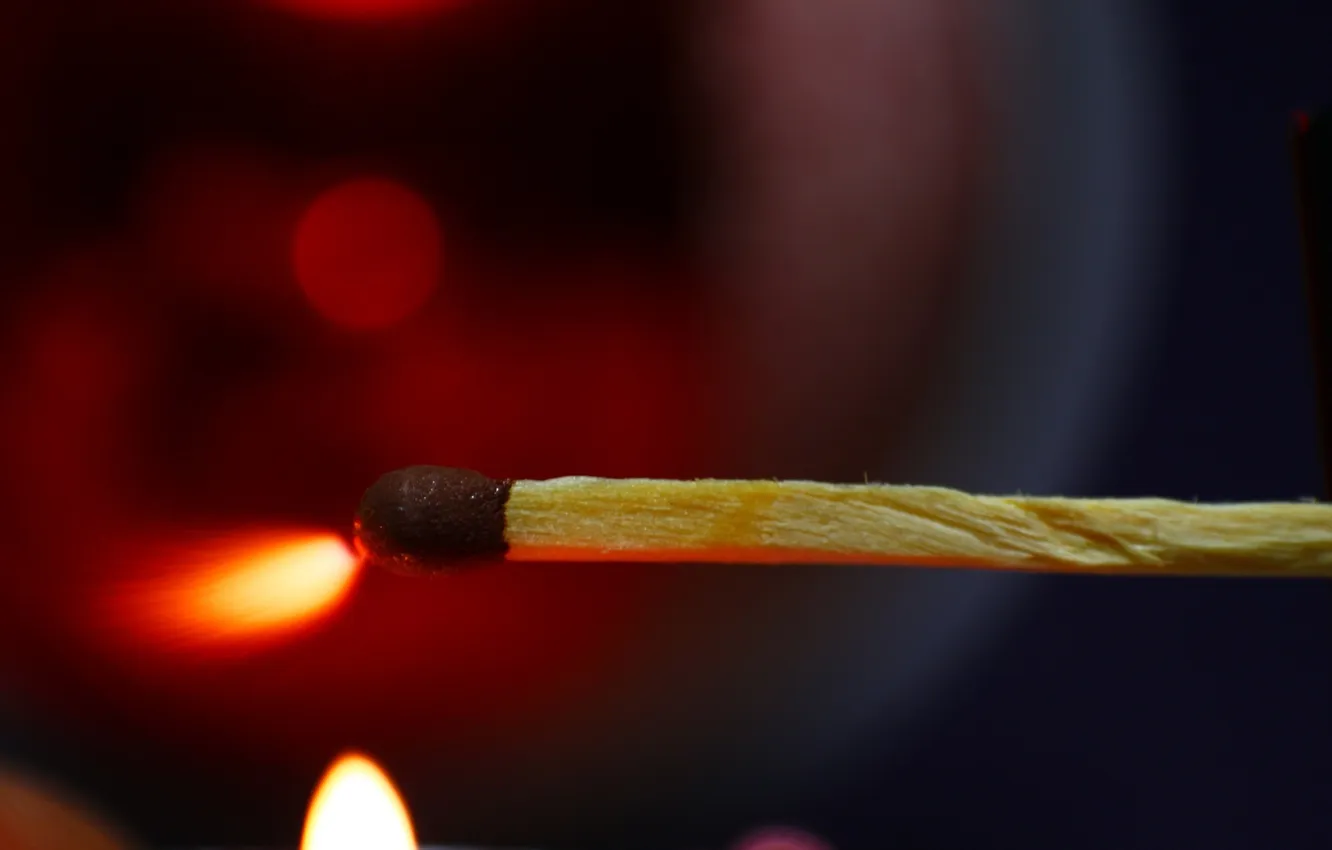 Photo wallpaper macro, lights, matches, fire