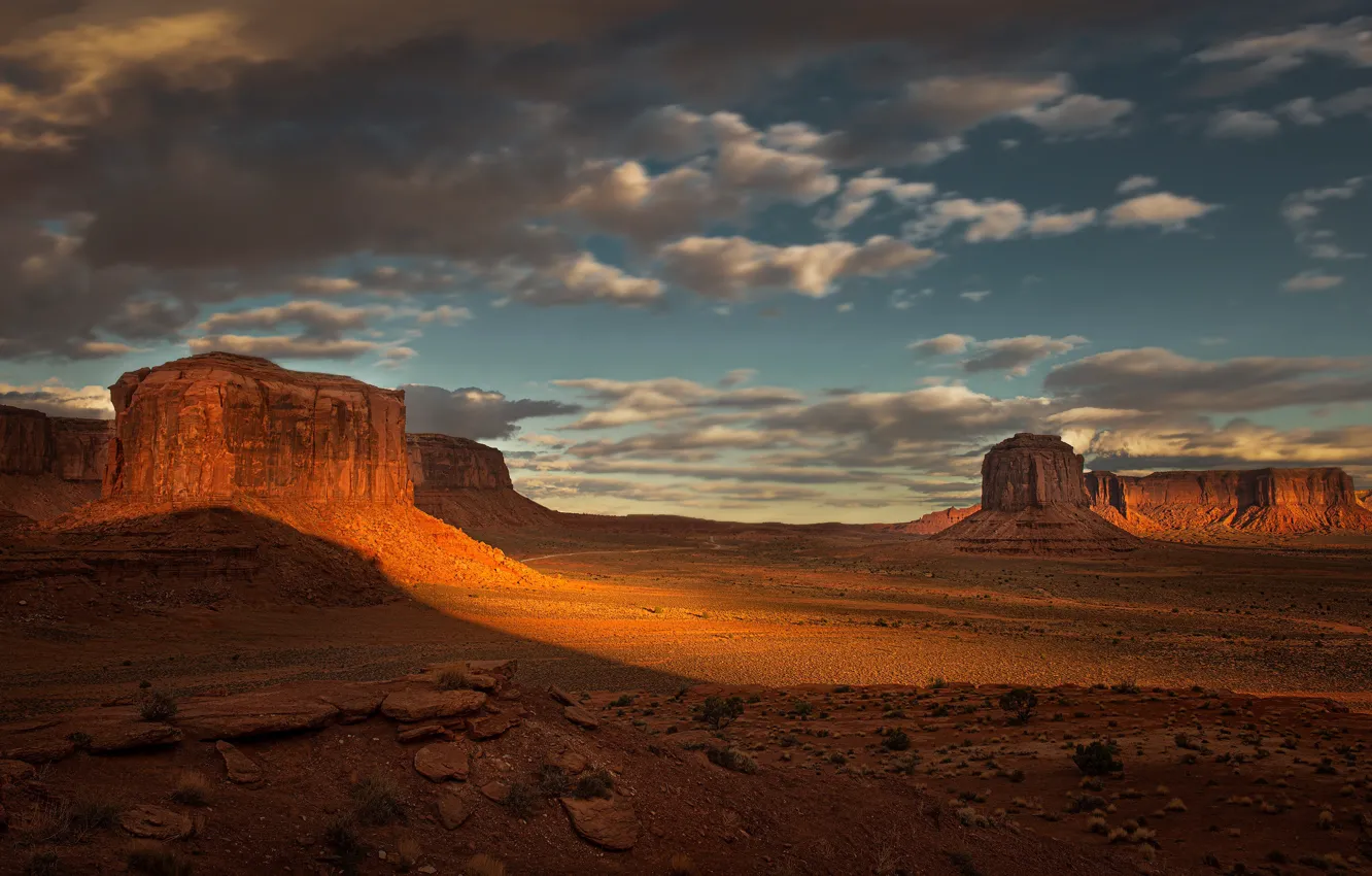Photo wallpaper mountains, rocks, desert, Monument valley