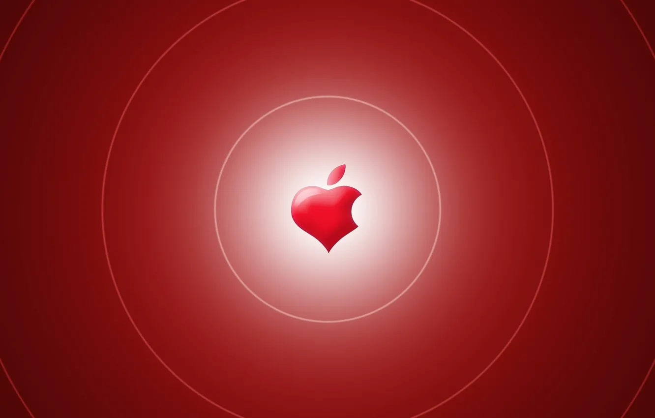 Photo wallpaper computer, heart, apple, mac