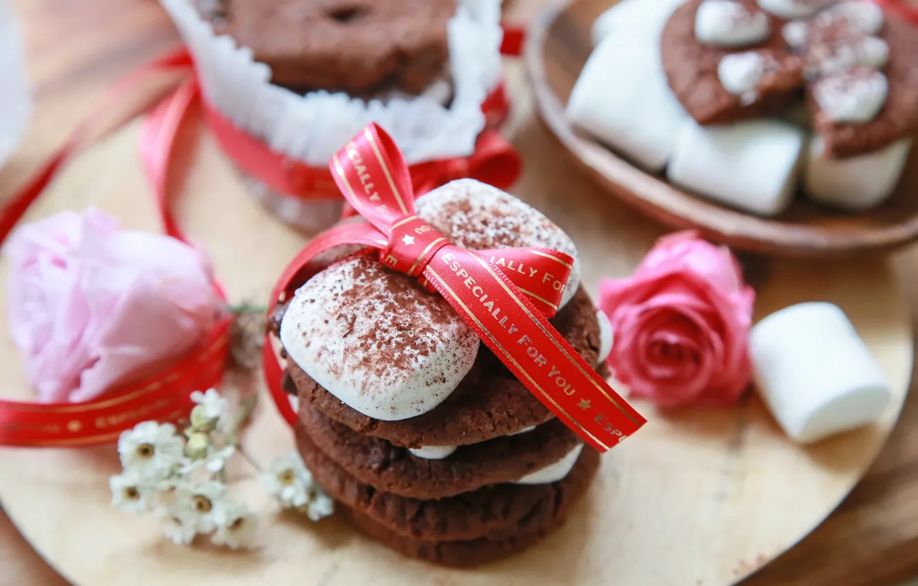 Photo wallpaper chocolate, Chip, marshmallow