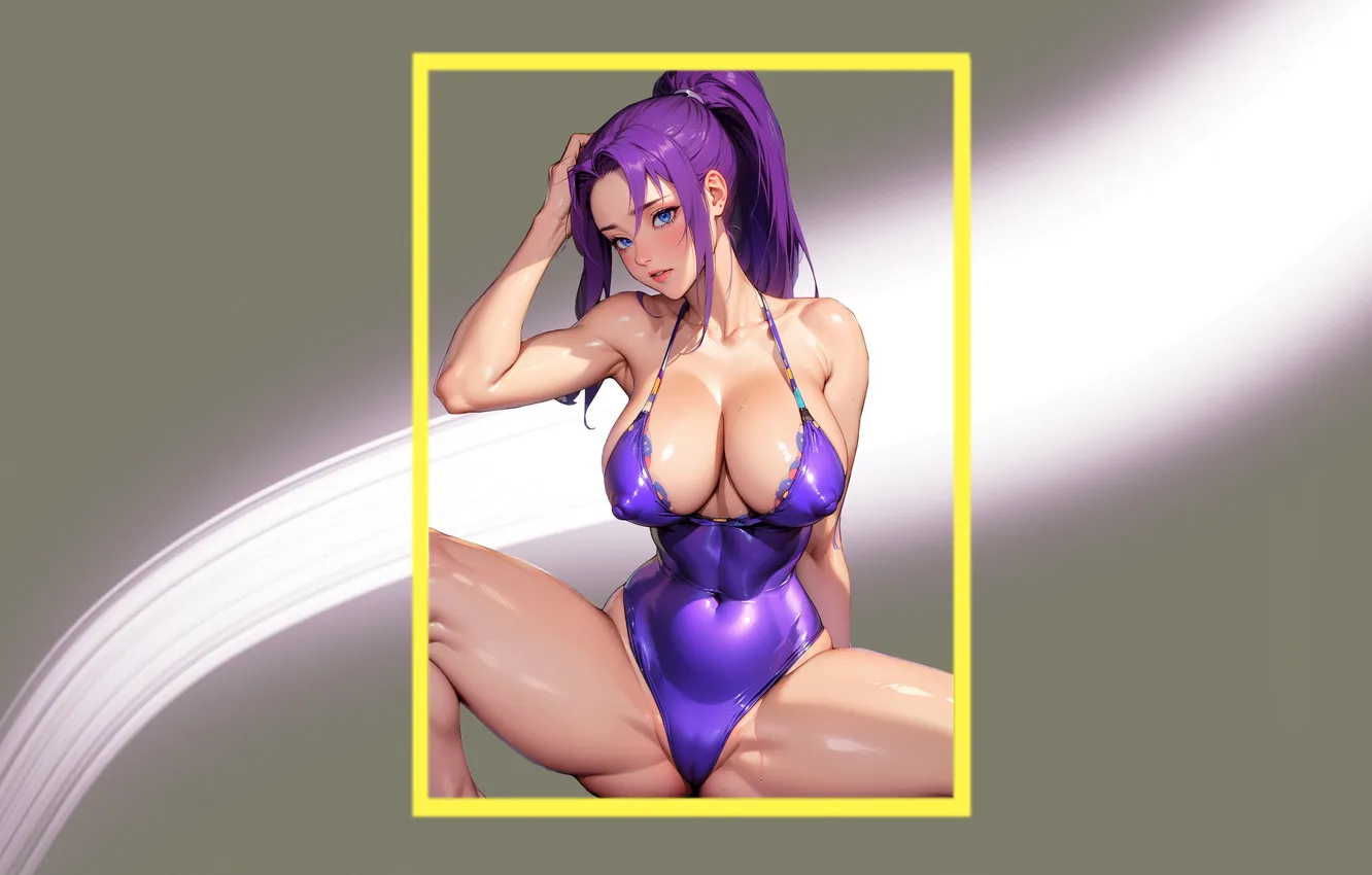 Photo wallpaper kawaii, girl, hot, nipples, boobs, anime, pretty, purple