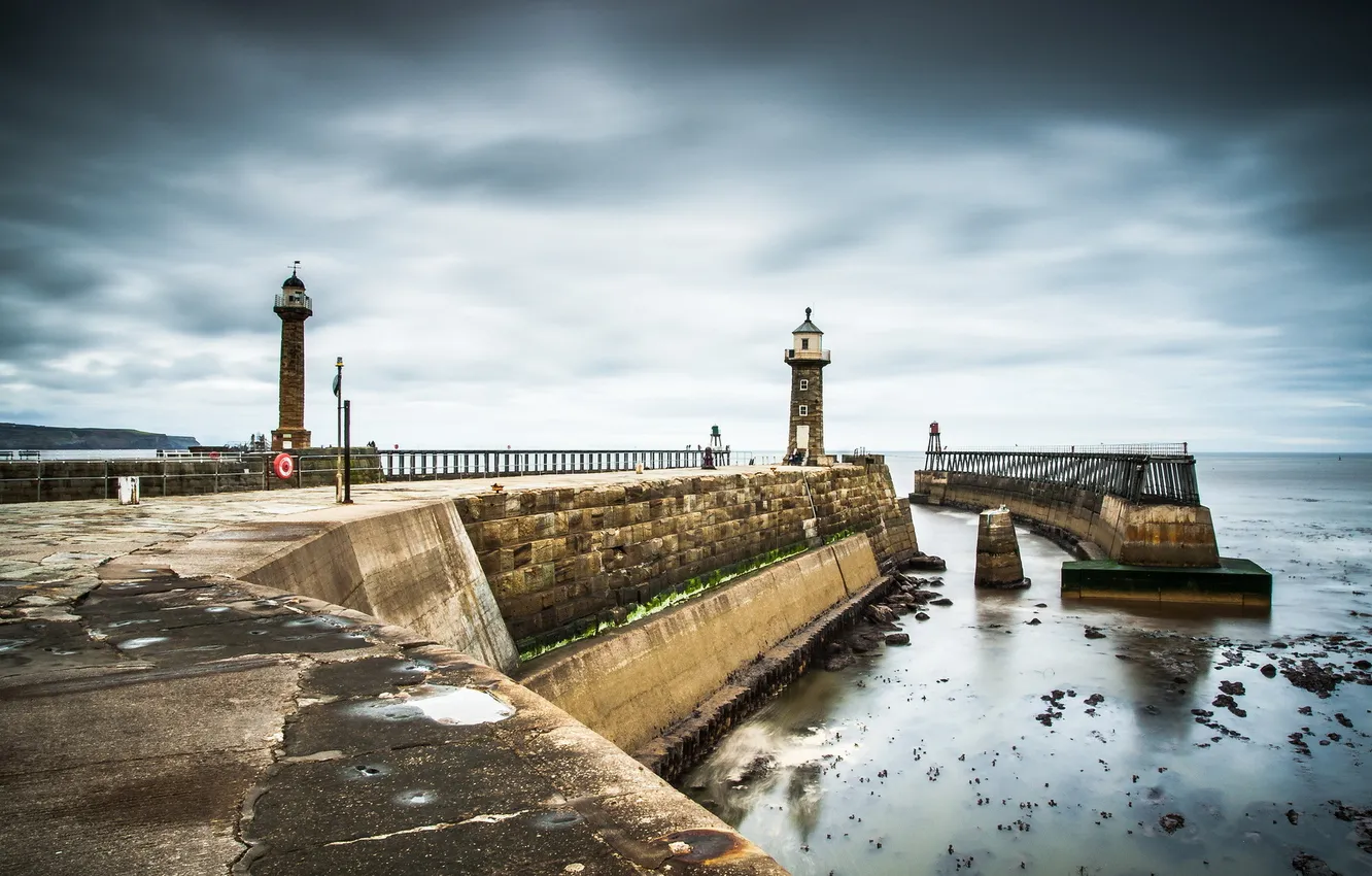 Photo wallpaper sea, the sky, landscape, Marina