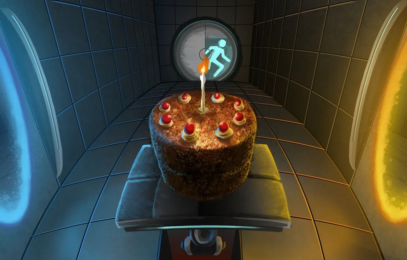 Photo wallpaper people, the portal, corridor, cake, portal, cake