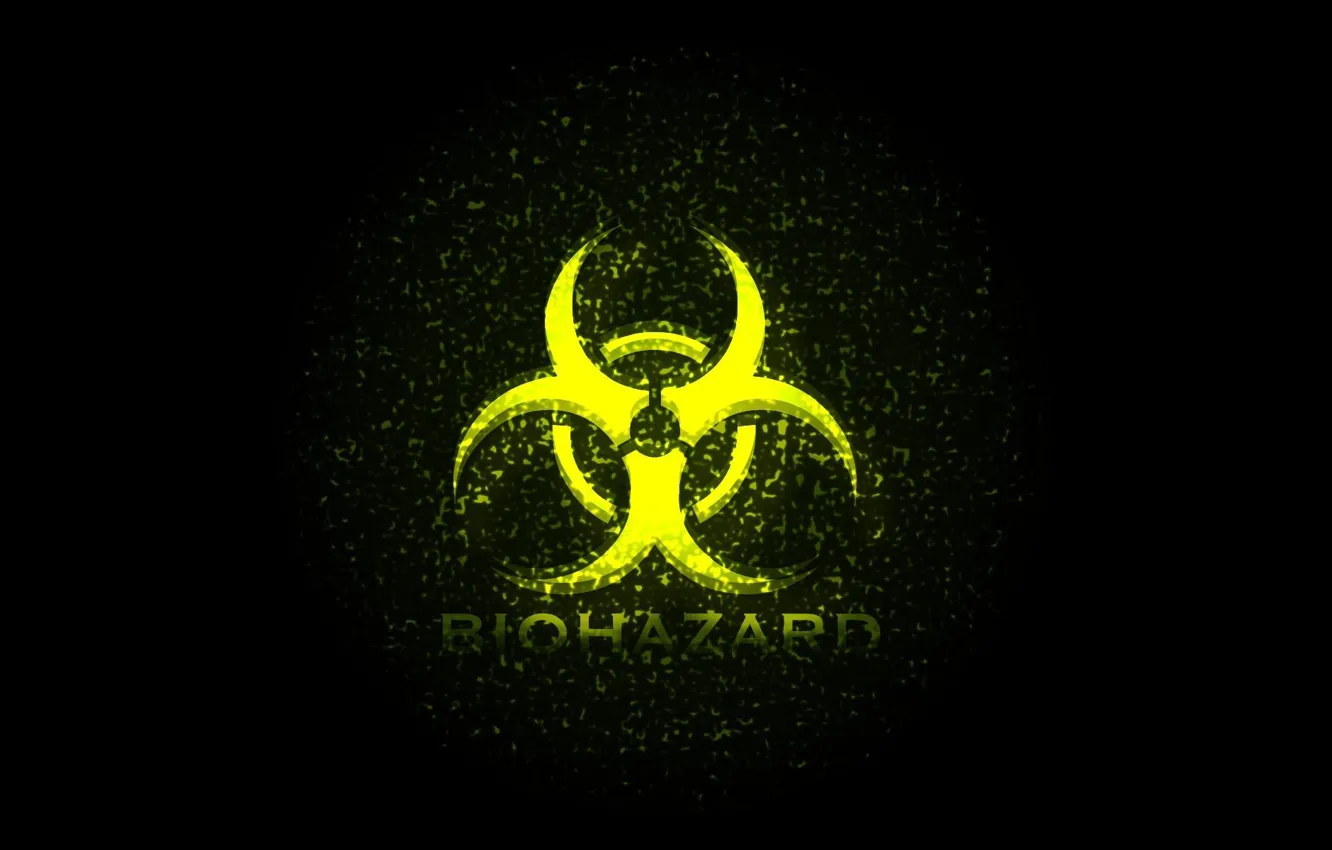 Photo wallpaper black, biohazard, yellow, symbol