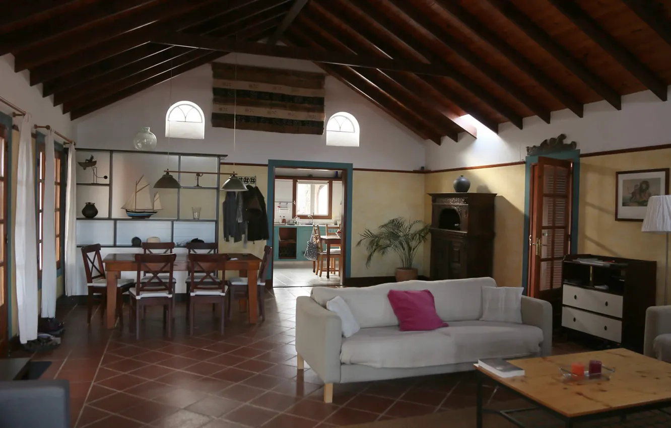 Photo wallpaper retro, interior, kitchen, living room, dining room, retro style, Mid-Century Modern, Chafariz