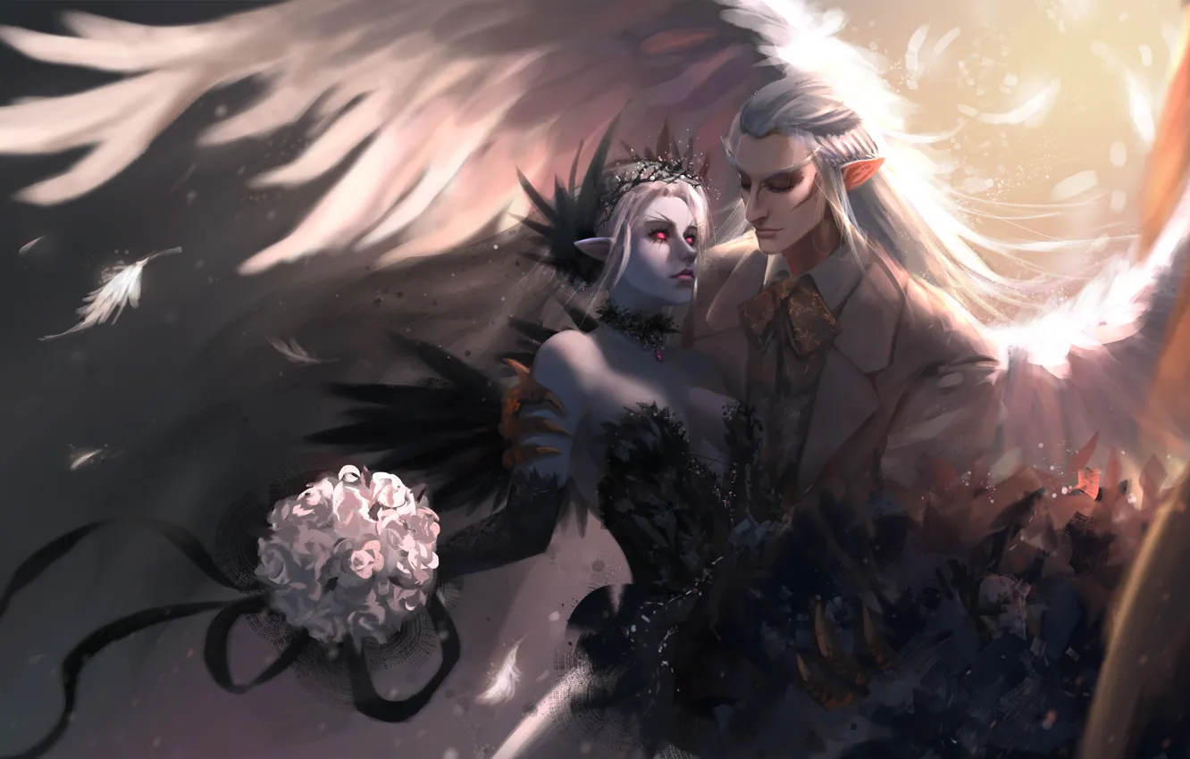 Photo wallpaper elf, wedding, dota2