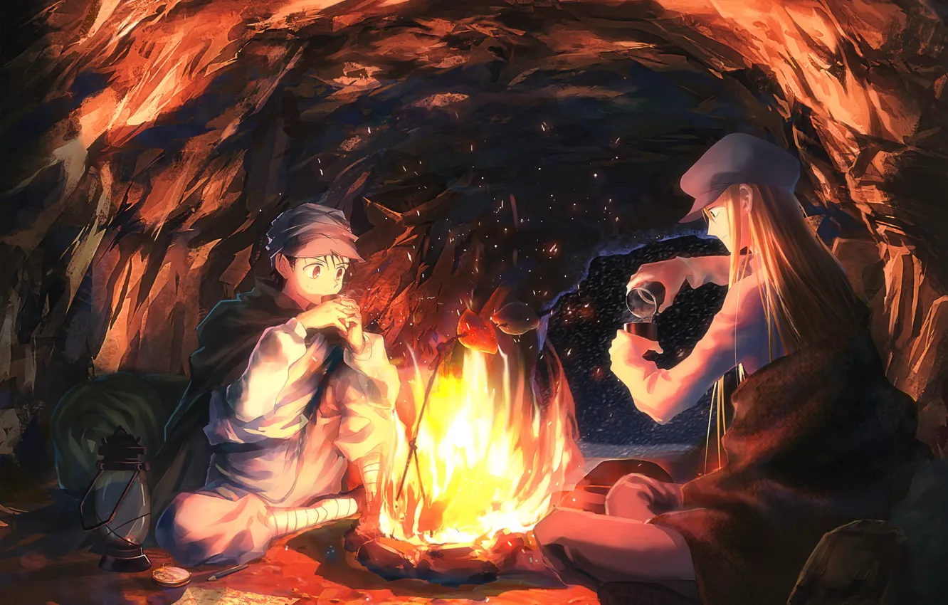 Photo wallpaper anime, art, cave, Kaito, Hunter x Hunter, Gin