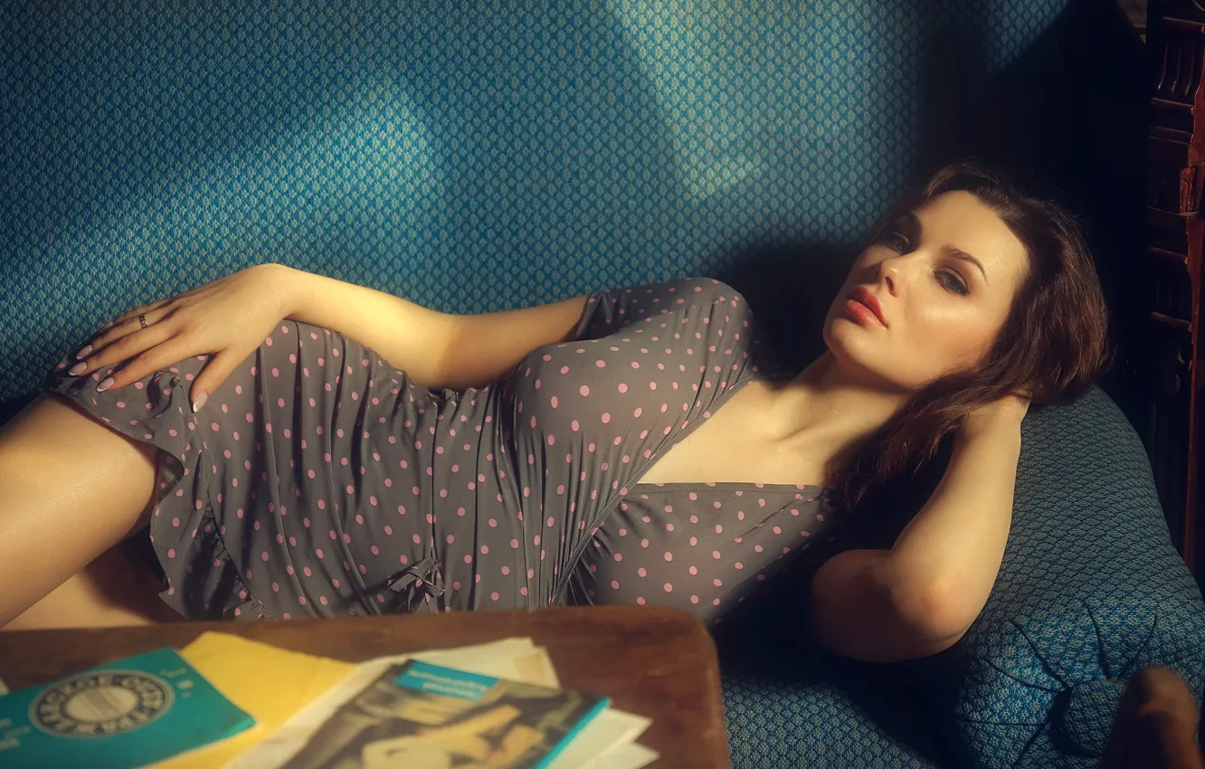 Photo wallpaper look, pose, model, portrait, makeup, figure, dress, hairstyle