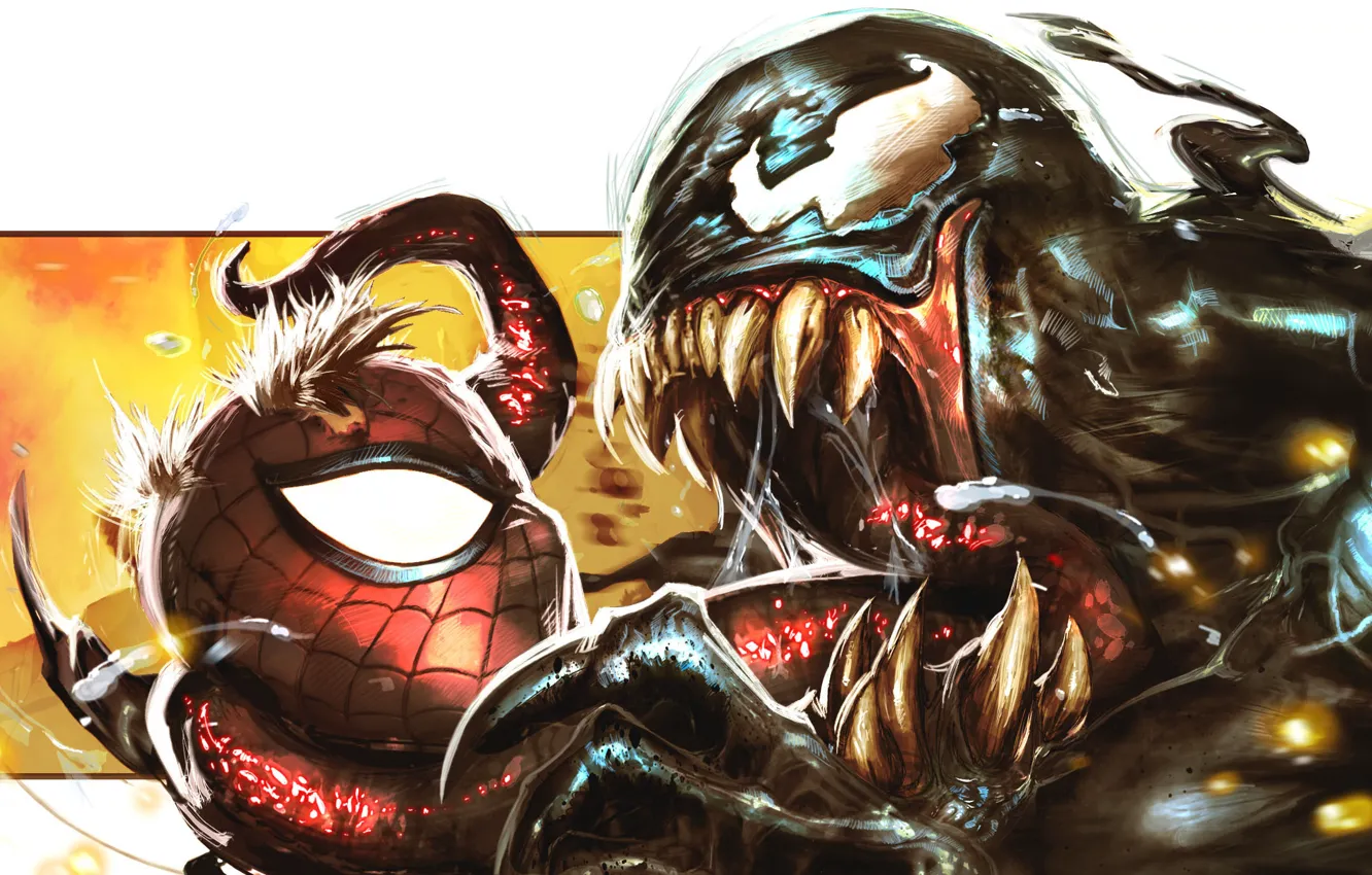 Photo wallpaper Marvel Comics, Spider-Man, Venom, symbiote