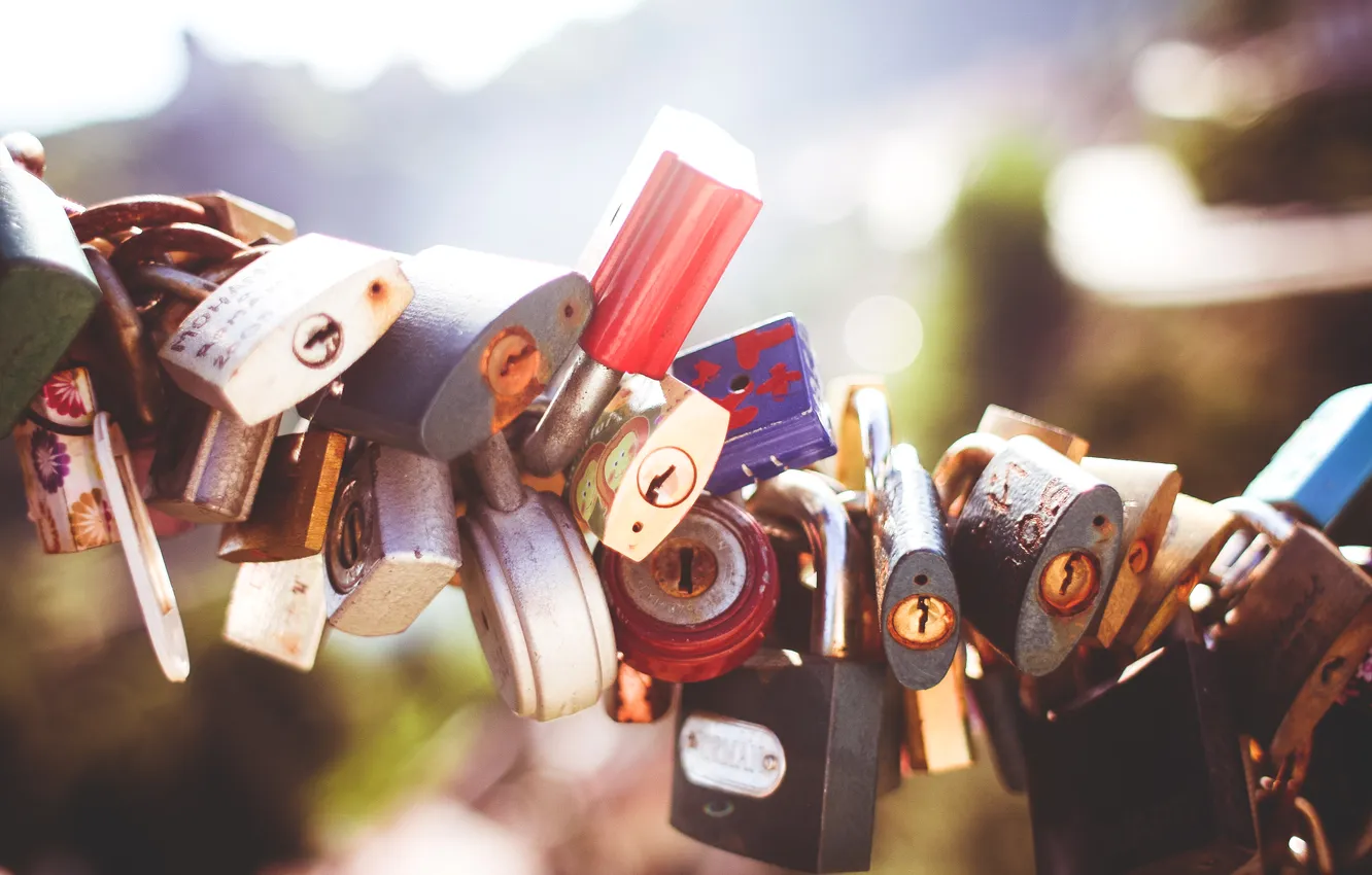 Photo wallpaper chain, variety, padlocks