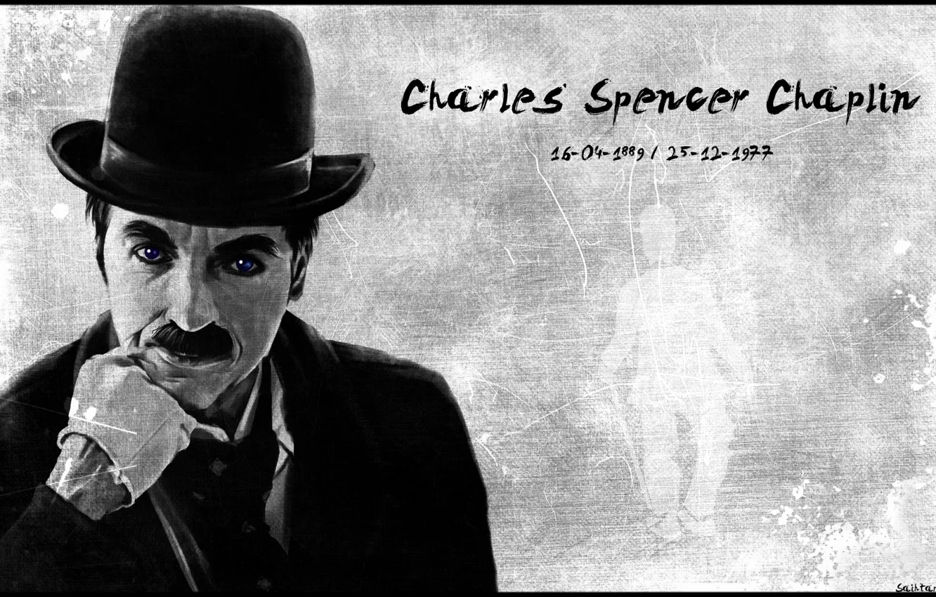 Photo wallpaper mustache, hat, actor, date, fame, Charlie, Chaplin, comedian