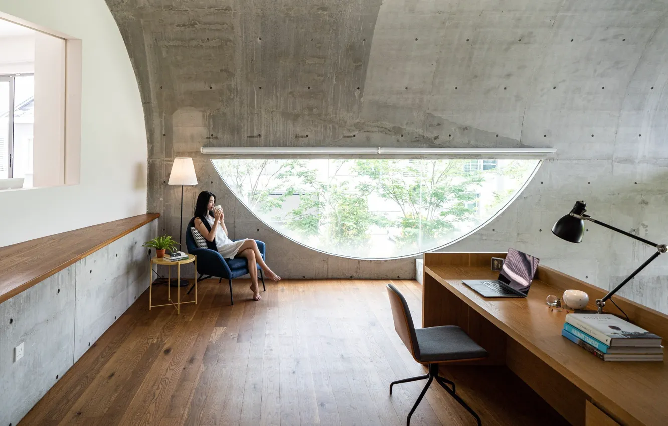 Photo wallpaper design, space, style, interior, Malaysia, Kuala Lumpur, Desk, by Fabian Tan Architects