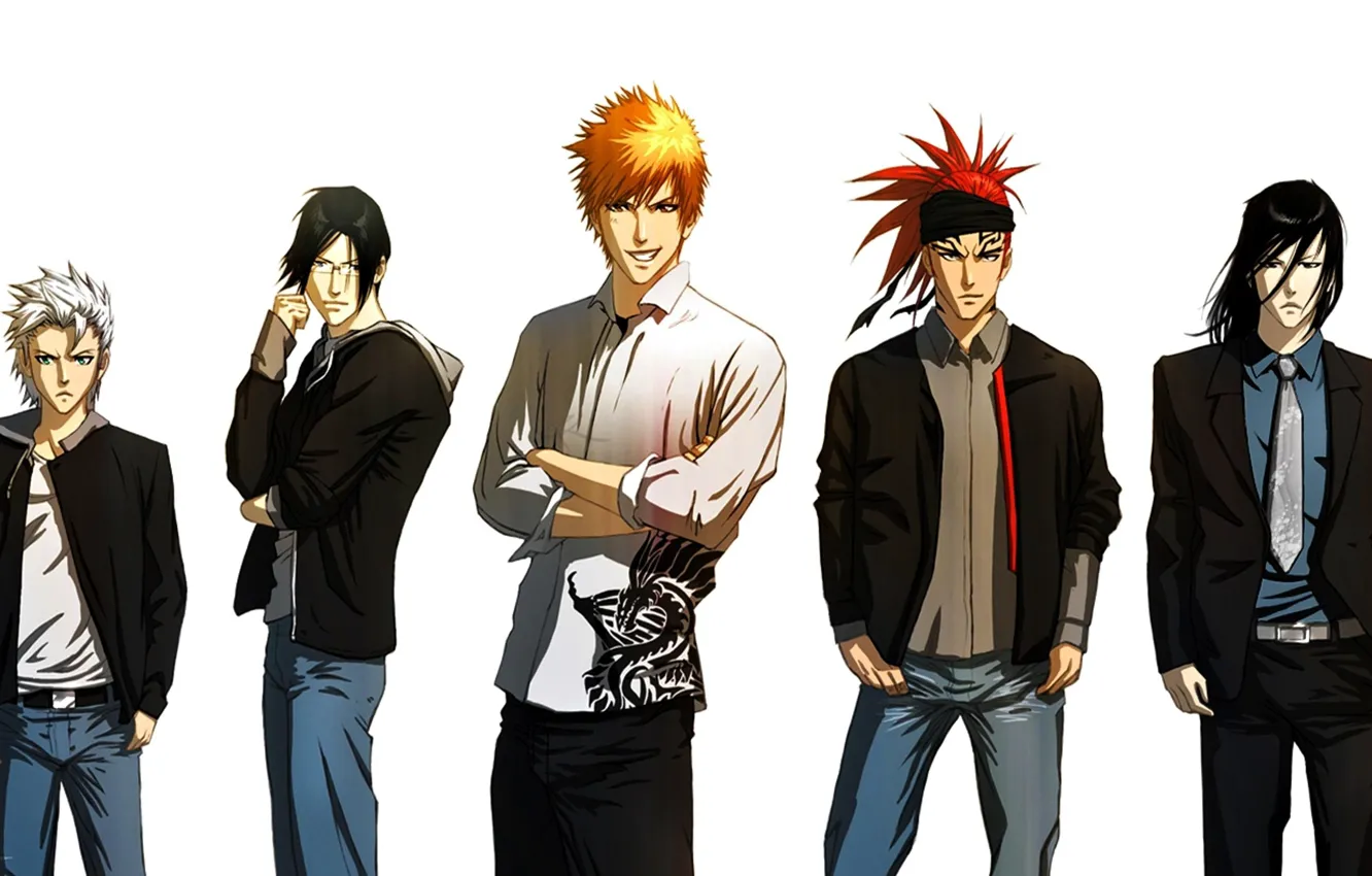 Photo wallpaper game, Bleach, red hair, anime, man, boys, redhead, dragon