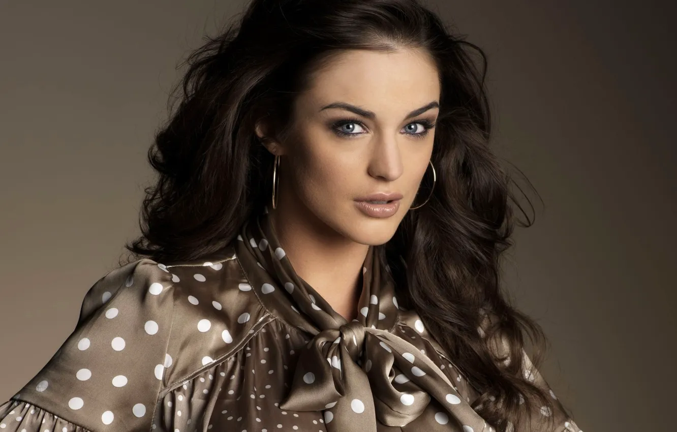 Photo wallpaper look, face, model, brunette, Lauren Budd