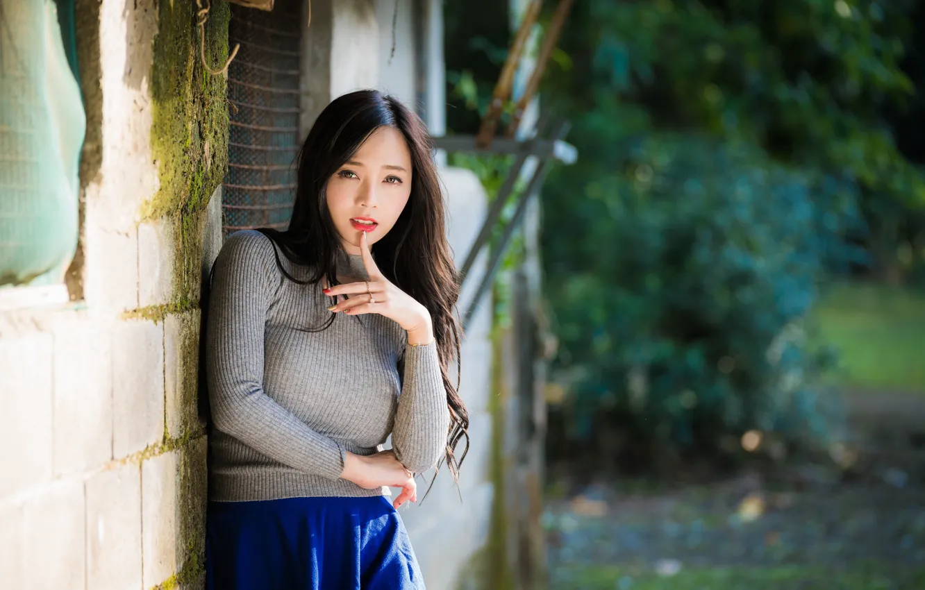 Photo wallpaper girl, Asian, cutie