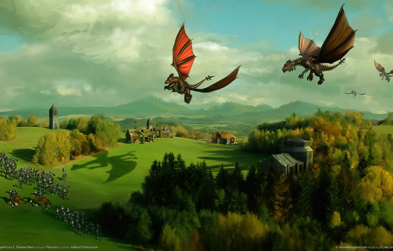 Photo wallpaper nature, dragon, spellforce