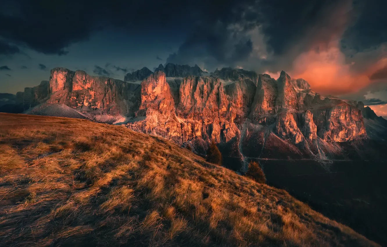 Photo wallpaper the sky, mountains, nature