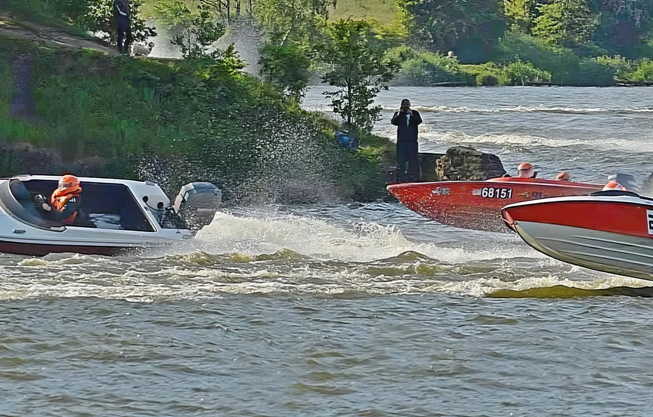 Photo wallpaper race, boat, speed