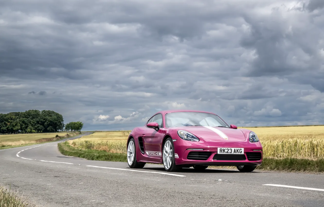 Photo wallpaper car, Porsche, Cayman, sky, clouds, 718, Porsche 718 Cayman Style Edition