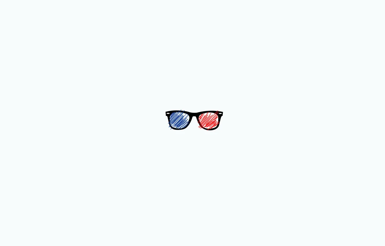 Photo wallpaper blue, red, glasses, center, rayban, stereo glasses, stereo