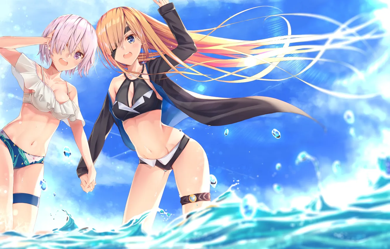 Photo wallpaper The sky, Water, Girls, Summer, Fate / Grand Order, The destiny of a great campaign