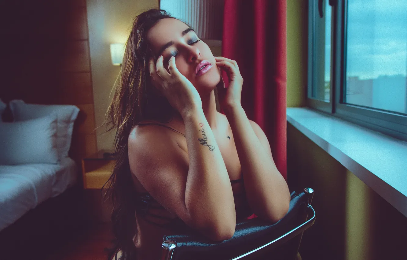 Photo wallpaper mood, hands, makeup, tattoo, Alejandra Moon