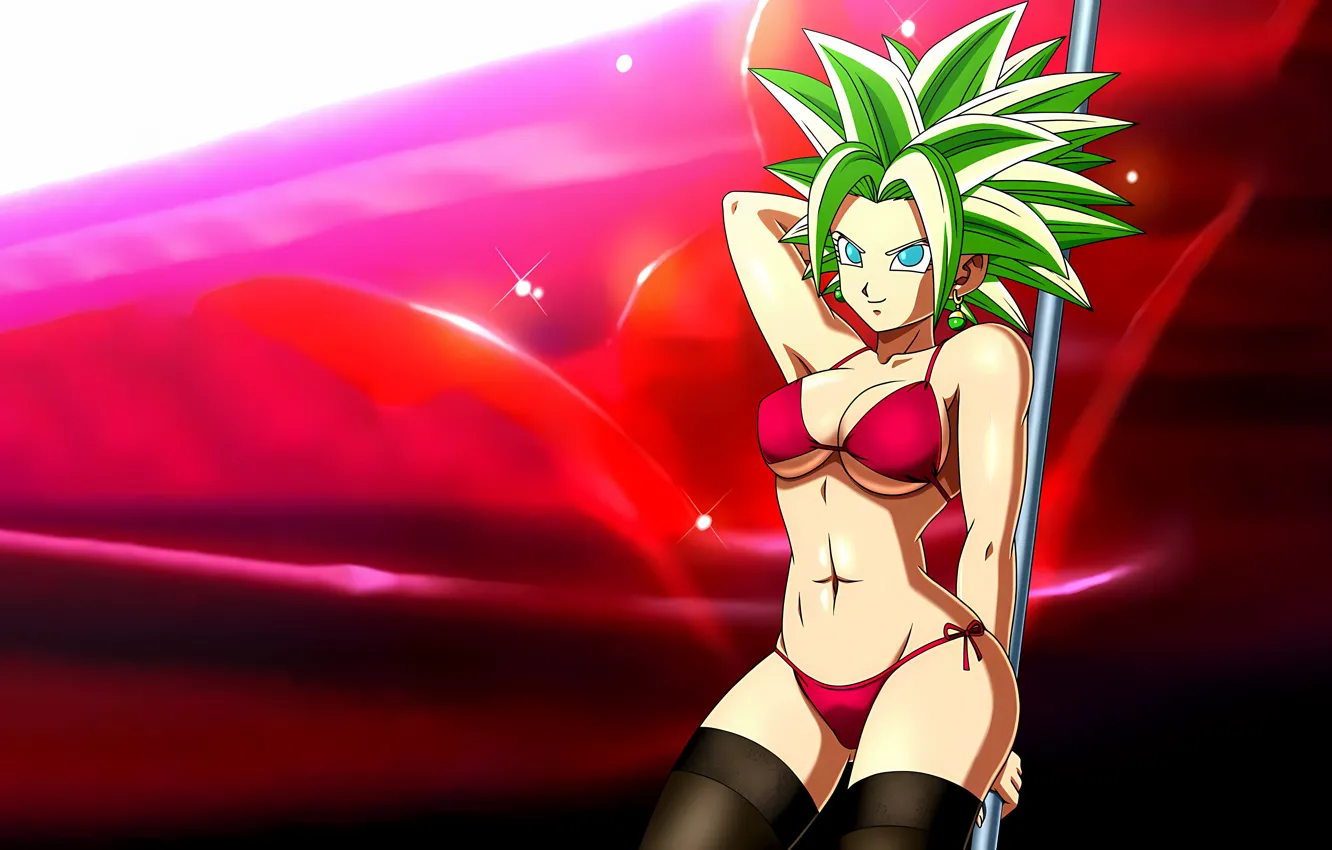 Photo wallpaper girl, sexy, cleavage, thighhighs, long hair, boobs, anime, beautiful